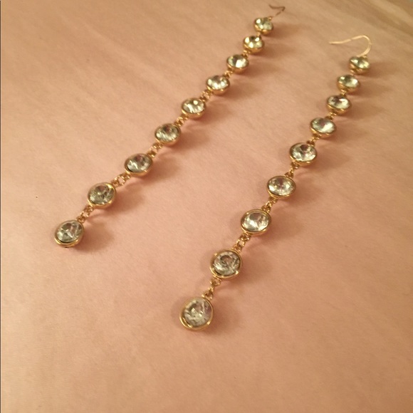 Rhinestone Statement drop earrings - Picture 3 of 4